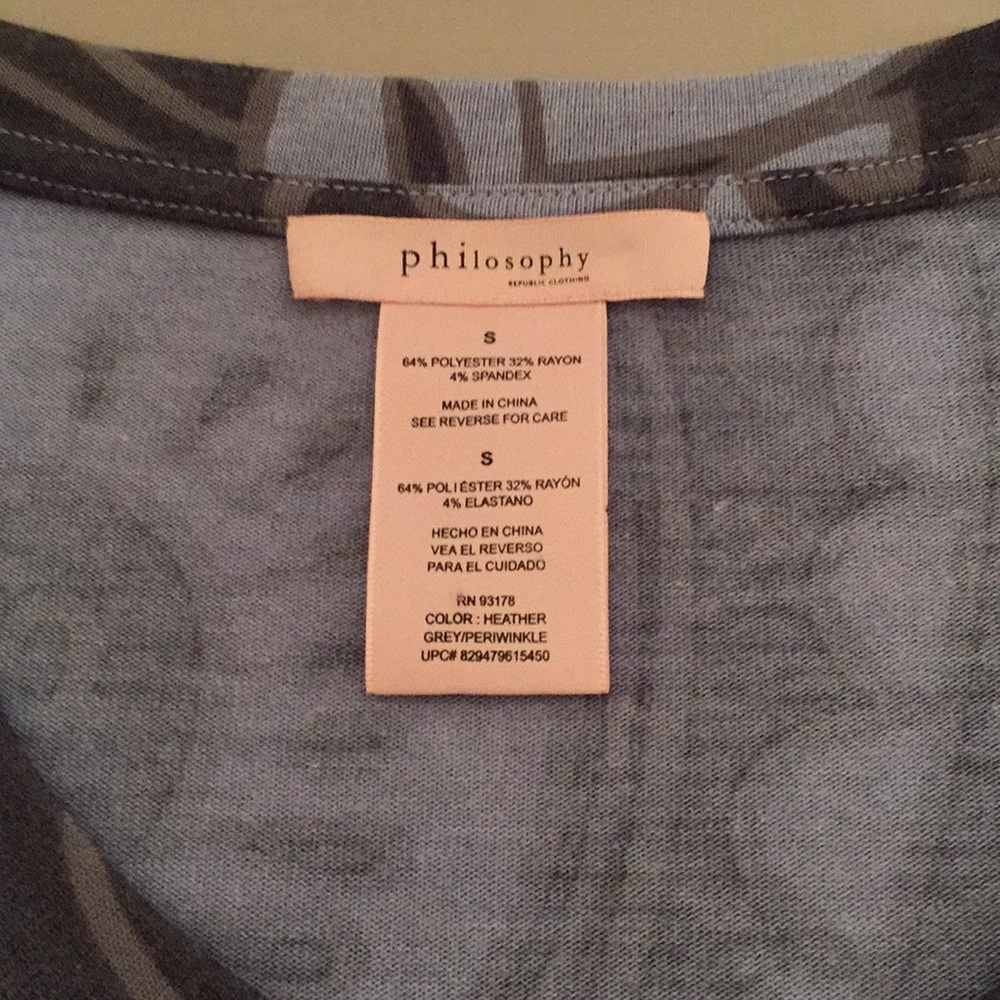 Philosophy Tunic Top/Dress Paisley Gray/ Blue Sz S - Picture 8 of 8